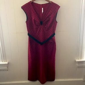 Stop Staring! Red/black polka dot dress